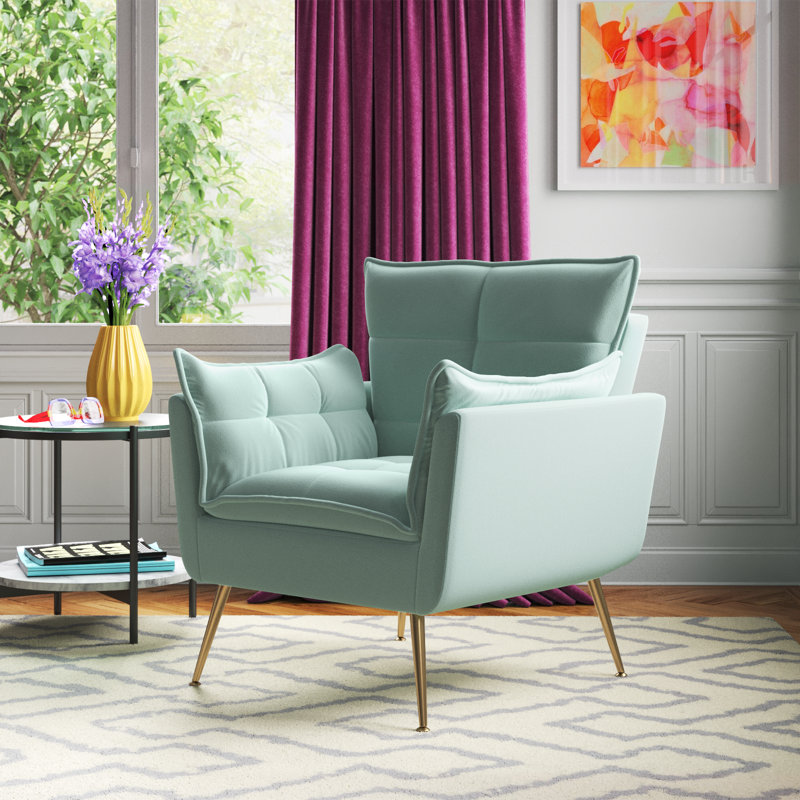 Fauteuil Toulouse, Velours sauge