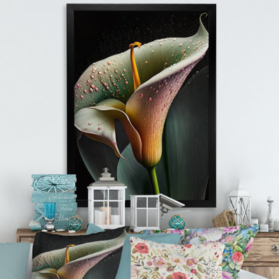 Gren et fleur de lys Calla blanc V - reproduction sur toile
