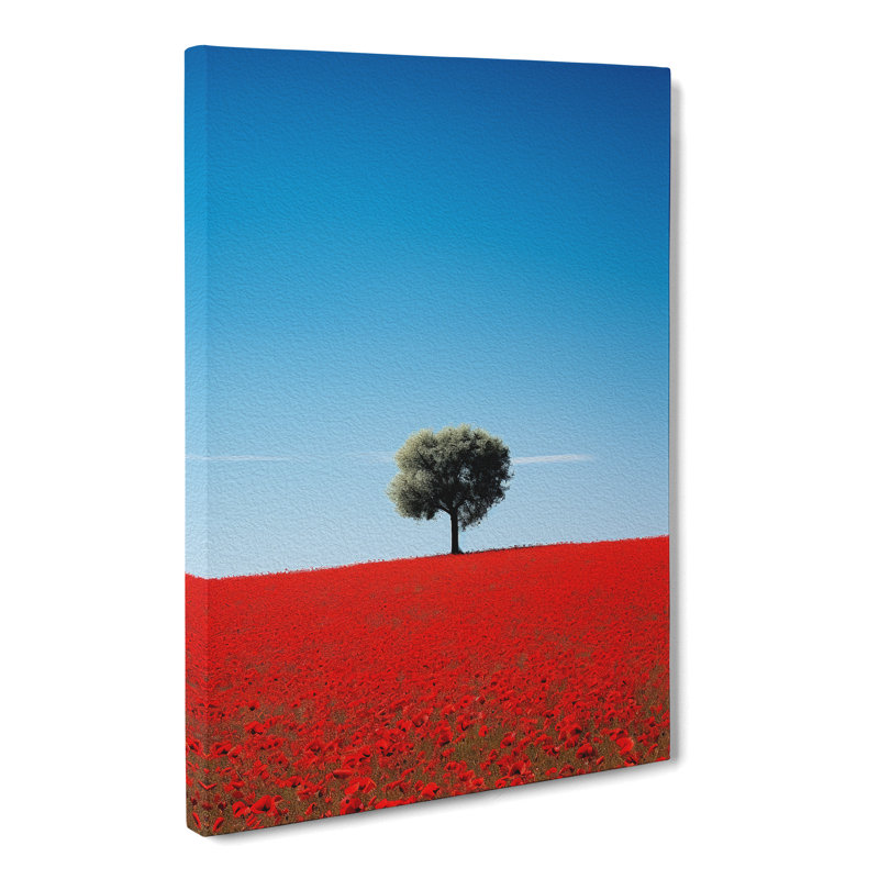 Poppy Field Minimalism - Wrapped Canvas, 76cm H x 50cm W x 3cm D