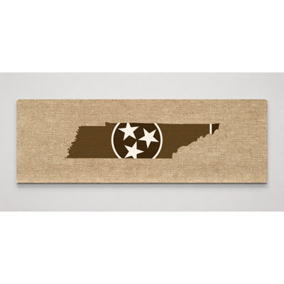 Tennessee State Map with Tristar — Panoramic Canvas Wall Art