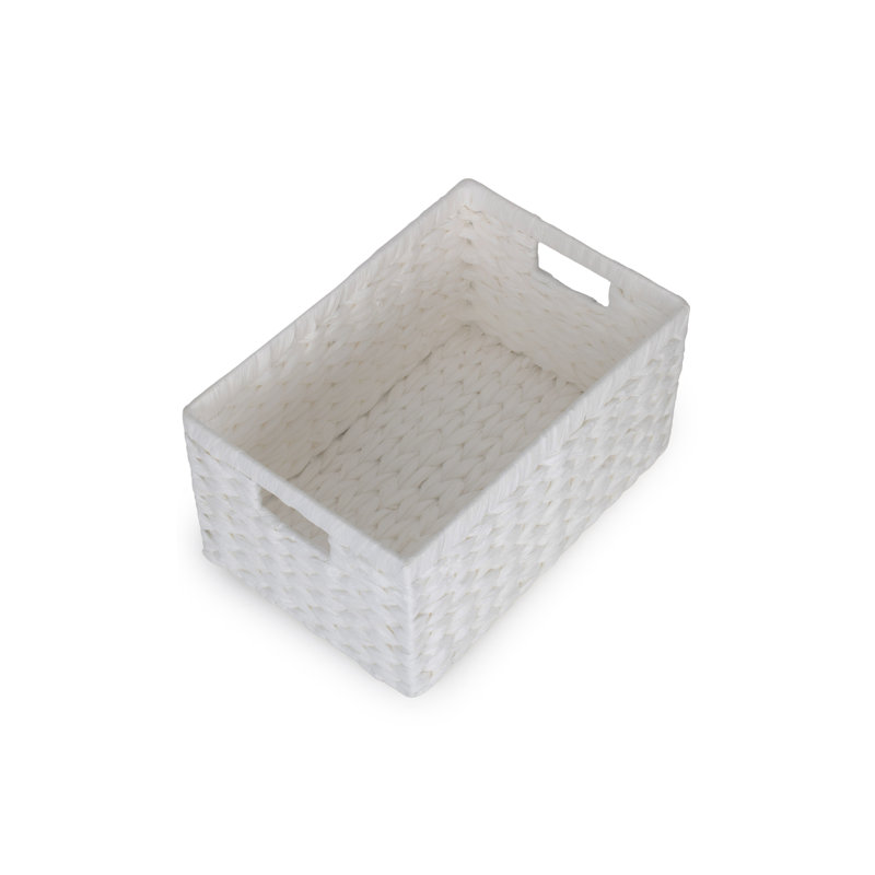 Wicker White Paper Rope Storage Basket, 19cm H x 37cm W x 25cm D