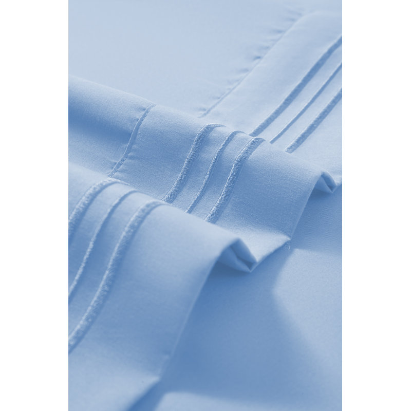Ensemble de draps en rayonne , Ensemble de draps pour lit très grand californien, Bleu clair
