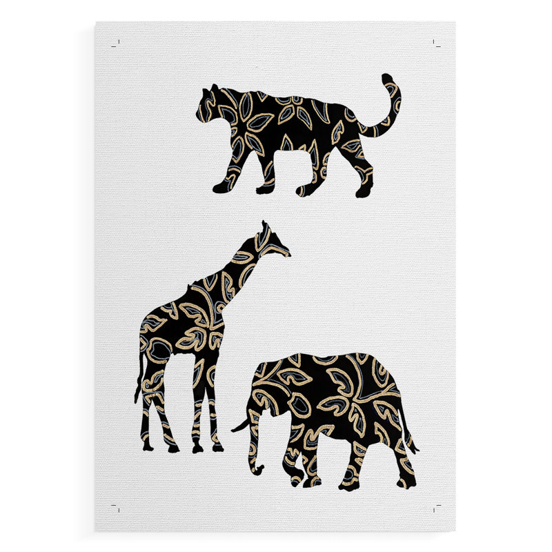 Ornementaux animaux de safari III - Impression sur toile seulement - NON-CADRE, H 18 po x l 12 po