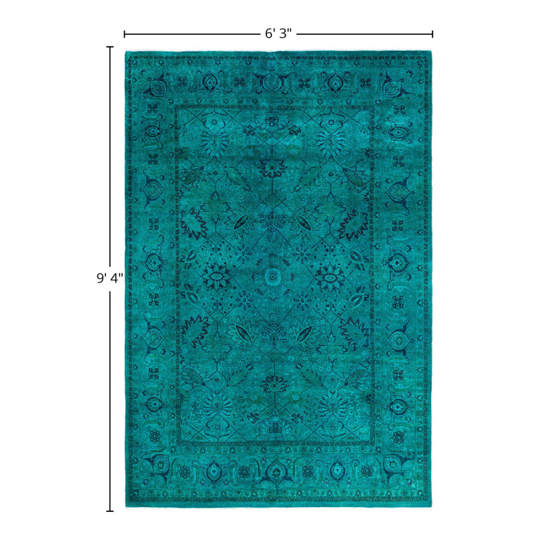 One-of-a-Kind Rectangle 6' 3" X 9' 4" Hand Knotted Area Rug