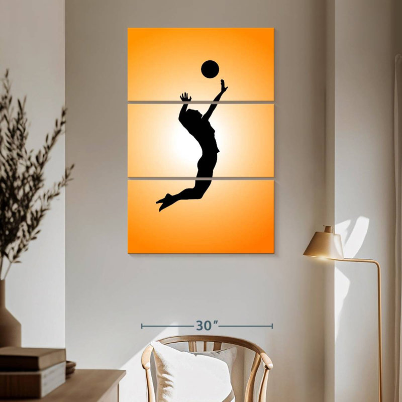 Silhouette de joueur de volleyball Sireci, H 65 po x l 42 po