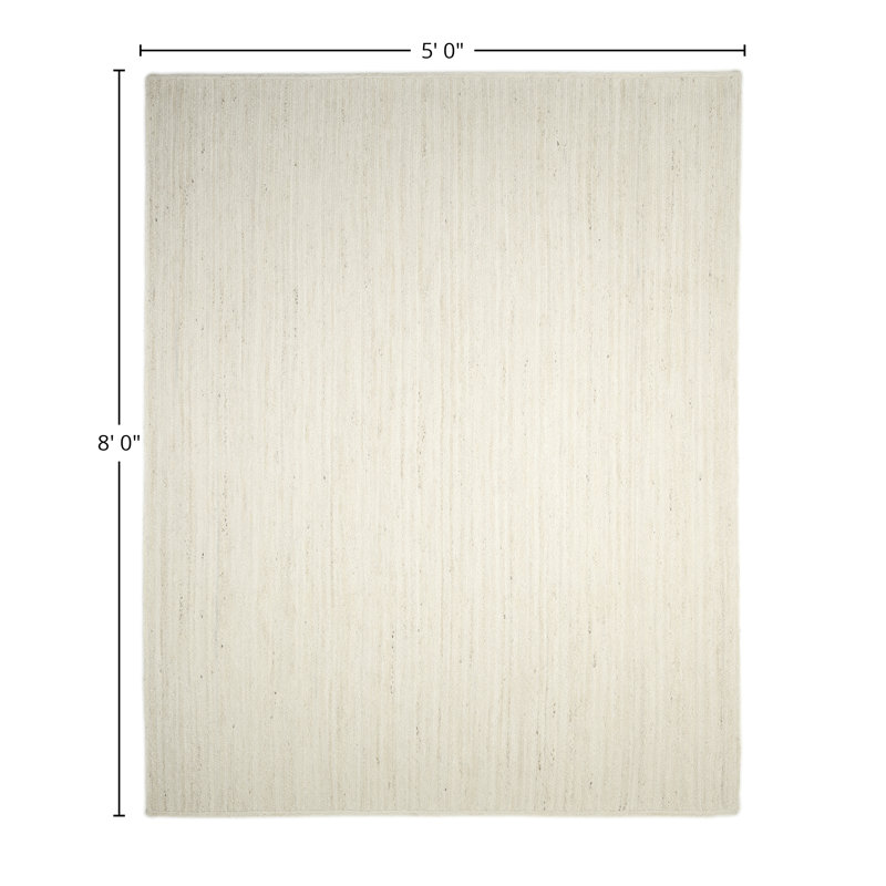 Jute / Sisal Area Rug in Beige, Rectangle 5' x 8'