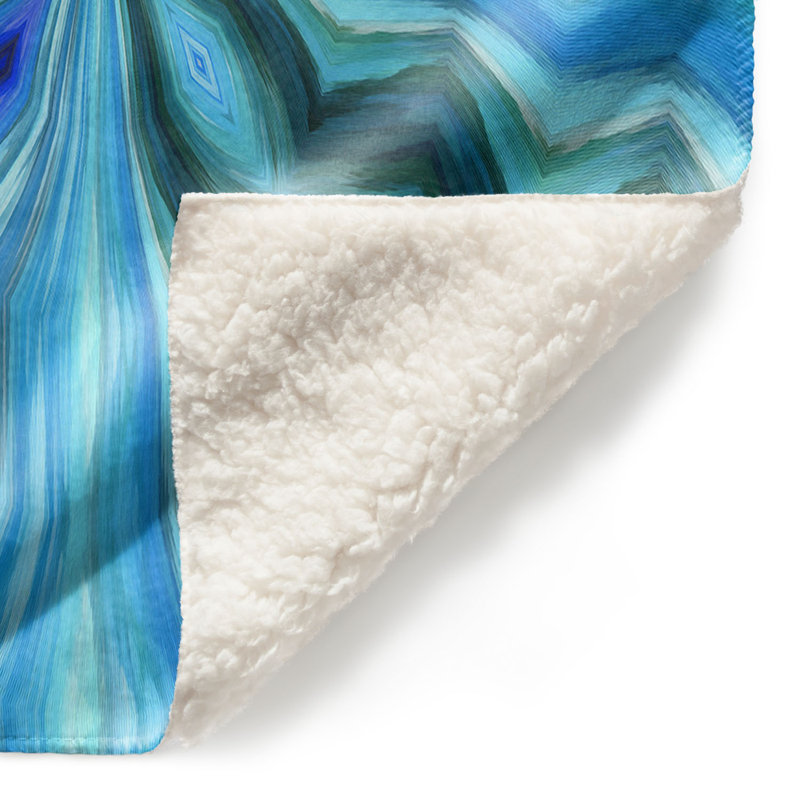  Couverture douce en sherpa, 68 po x 80 po, Bleu marine