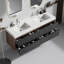 Meuble-lavabo avec lavabo et tiroirs de rangement, meuble-lavabo mural flottant pour salle de bain