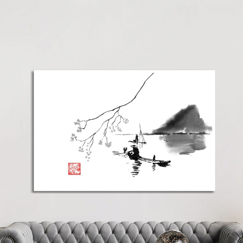 Lake by Péchane - Painting on Canvas, 152.5 cm H x 101.5 cm W x 3.175 cm D, Wrapped Canvas