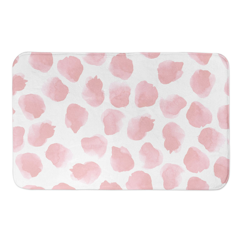 Tapis pour salle de bain Watercolor Dots, Rougir