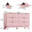 Commode cannelée à 7 tiroirs pour chambre à coucher, meuble télé 47 po avec pieds réglables et poignée en métal-92677935