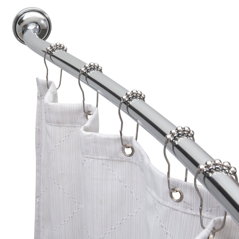 Bath Bliss 44'' Curved Fixed Shower Curtain Rod & Reviews | Wayfair
