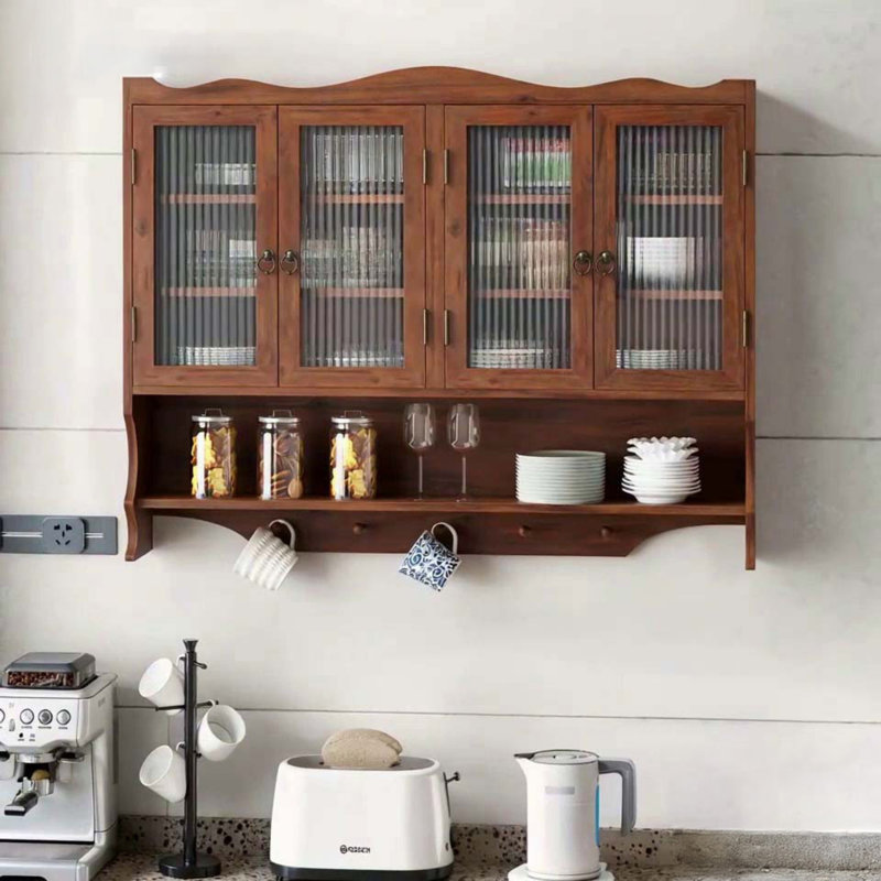 Armoire murale 39,37 "Retro 4 portes, Brun