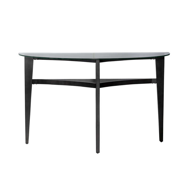 Table de canapé Aldiana avec plateau en verre