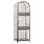 Support à vin de plancher en fer forgé bronze antique pouvant contenir 45 bouteilles avec porte à volutes verrouillable pour bar ou cuisine