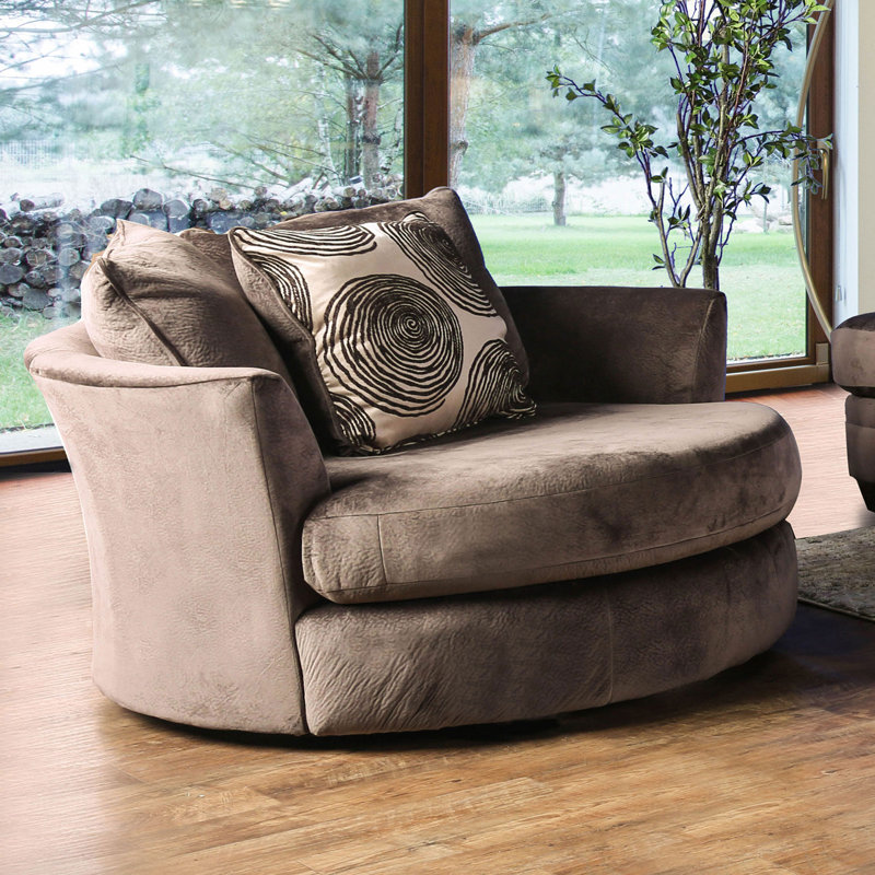 Chaise pivotante de 58,4 po de largeur, Brun