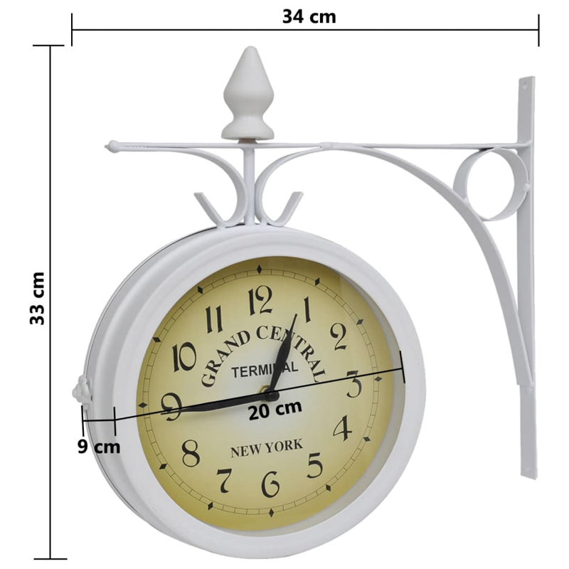 Metal Wall Clock, White