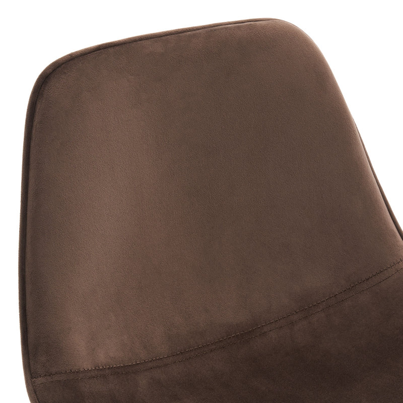 Hauteur de comptoir moderne Kavi avec coussin rembourré et pieds en métal, Velours brun vison
