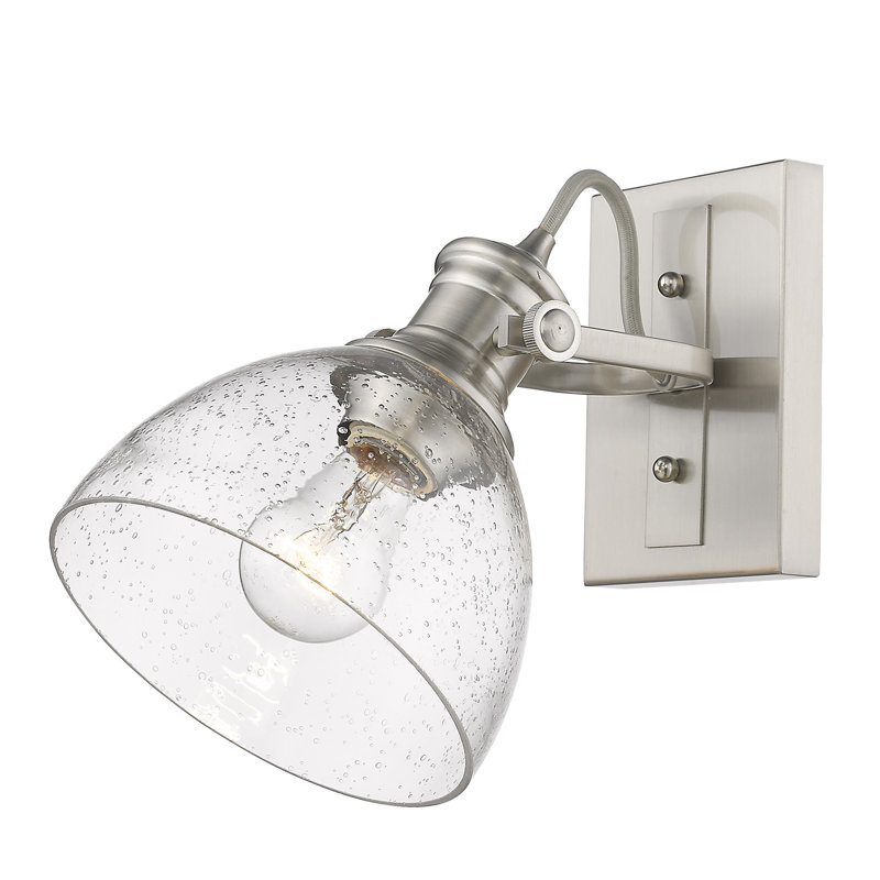 Bales Dimmable Vanity Light, Pewter, Seeded Glass