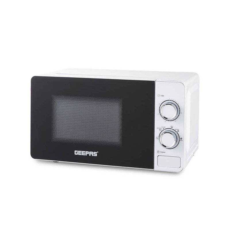 GEEPAS 700W Manual Solo Microwave Oven | Electric Oven with Auto Defrost Speedy Reheat | 5 Power Levels 2 Rotary Dials 30 Min Timer Easy Clean Standard Size of Dinner Plate | 2 Year Warranty