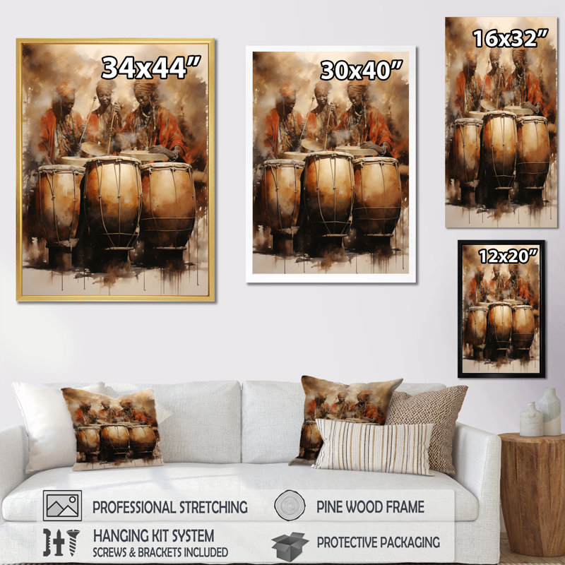 Drame traditionnel africain IV, Toile tendue, H 32 po x l 24 po x P 1 po
