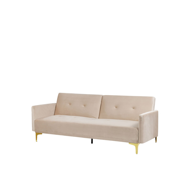 Ethel 3 Seater Velvet Sleeper, Beige