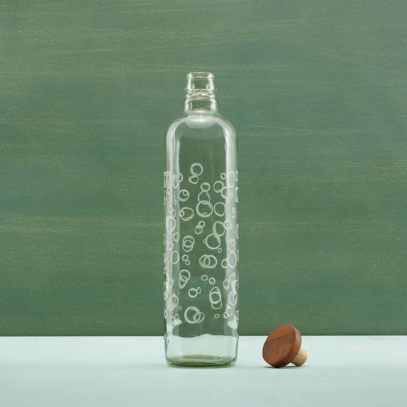 Glass Water Bottle with Wooden Stopper |750 ml