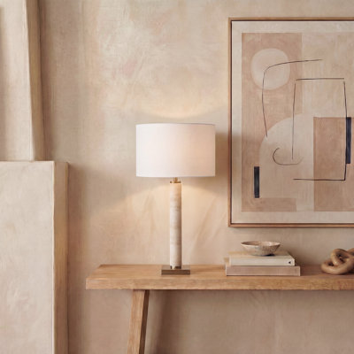Lampe de table en travertin Elinora