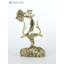 4 petits trishul stylisés avec damru et om laiton statue de laiton doré
