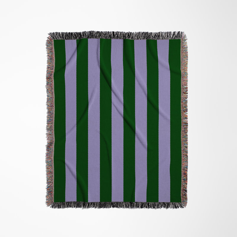 Jeté en mélange de coton Cassian, Jade / iris, 60" L x 50" W