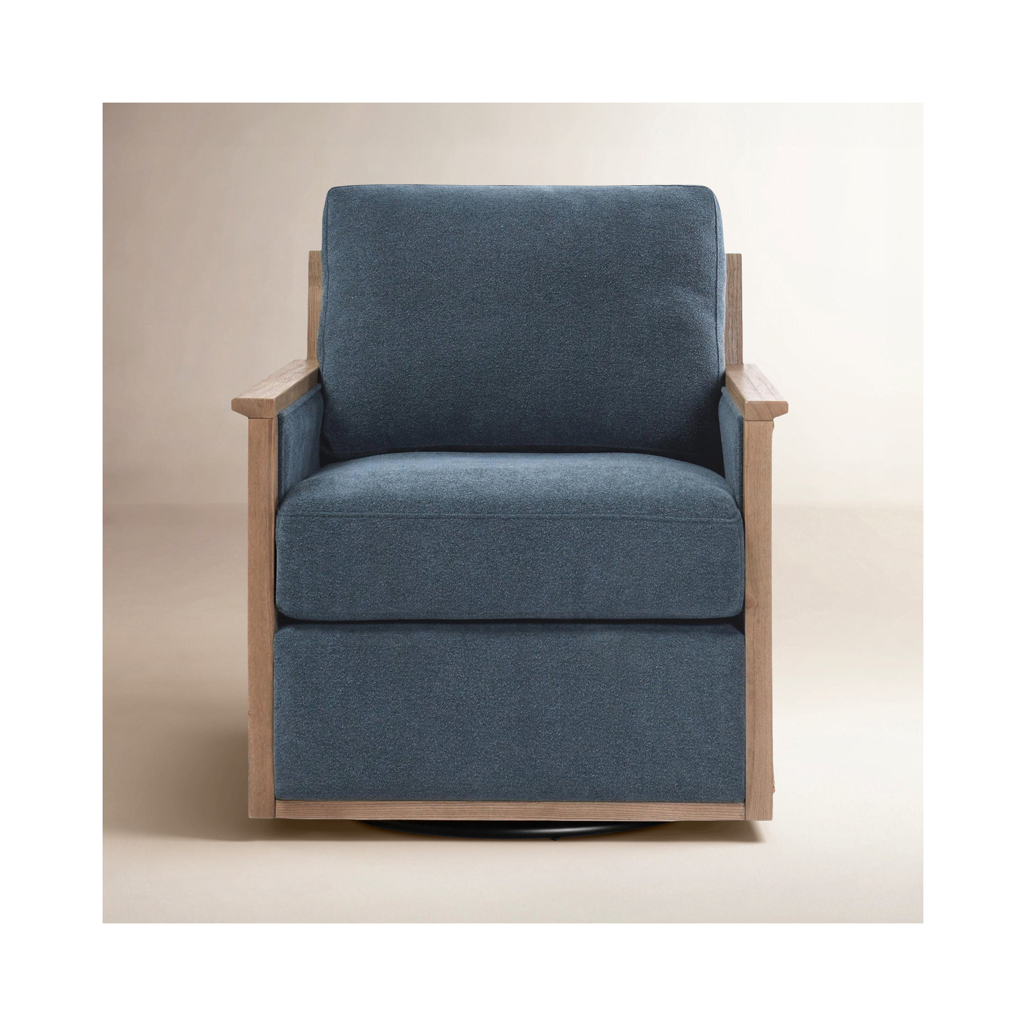  Upholstered Swivel Armchair, Blue