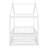 Wood House Bed Frame With Fence, Sturdy Pine Construction, Playful Design-123857057-123857056