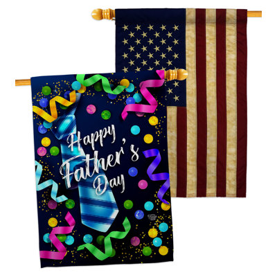 Double Sided 40'' H x 28'' W Polyester Father's Day House Flag