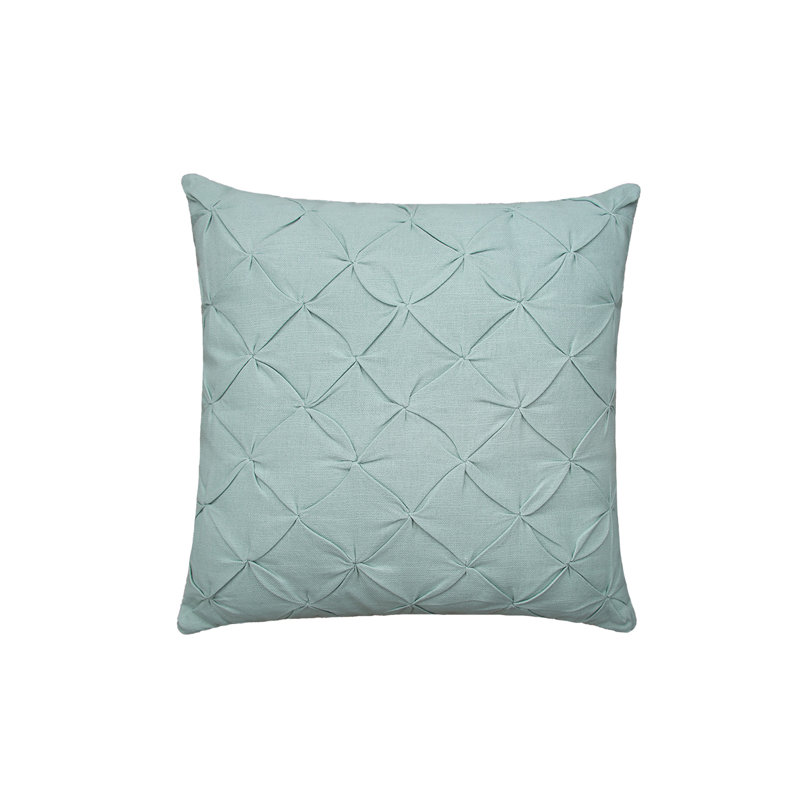 Diamond Tuck Solid Square Throw Pillow, Seaglass