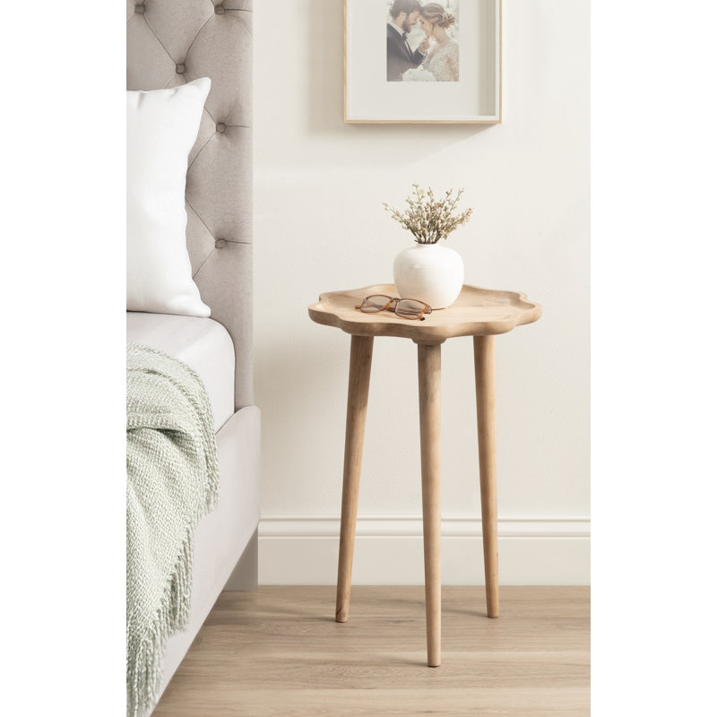 Table d'appoint ronde en bois ondulé