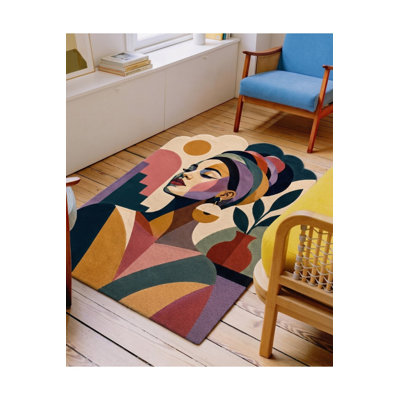 Tapis noir tissé lavable Mosso