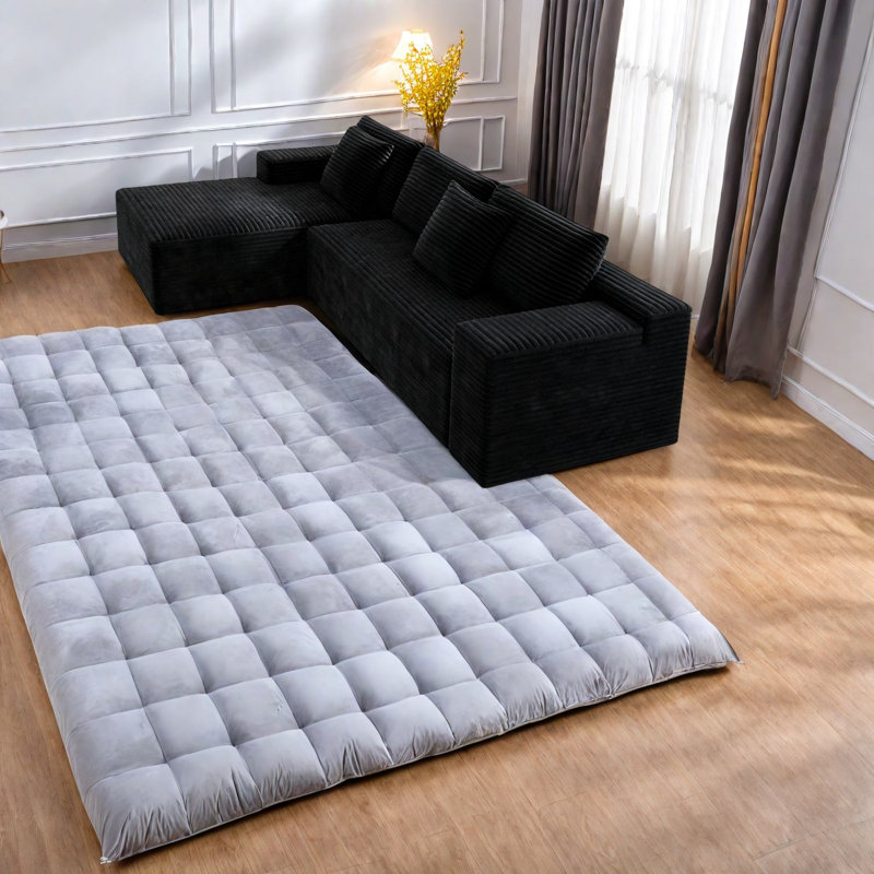 Canapé modulaire luxueux, velours côtelé moelleux pour salon moderne, sans assemblage