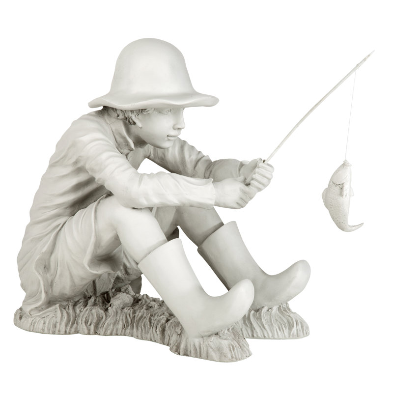 Statue de pêcheur parti à la pêche