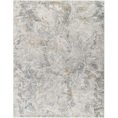 Machine Woven Polyester Area Rug in Grey/Blue