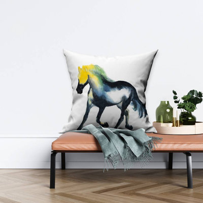 Galloping horse - 26"x26" Throw pillow cover - Poly twill - Print on demand
