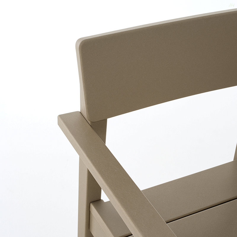 Antique Wood Color HDPE Outdoor & Garden Armchairs With  Backres Modernist Designt Chairs, Wood