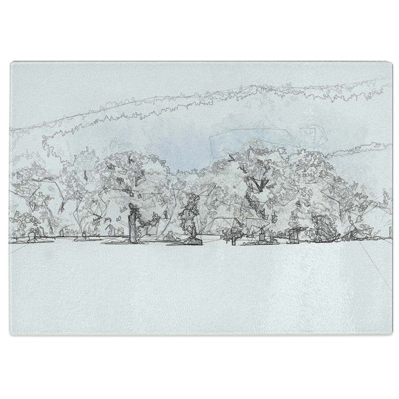 Tempered Glass Snow Cone Trees Chopping Board, 39 cm W x 28.5 cm L
