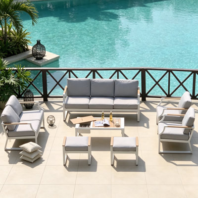 9 - Person Patio Conversation Set with Cushions