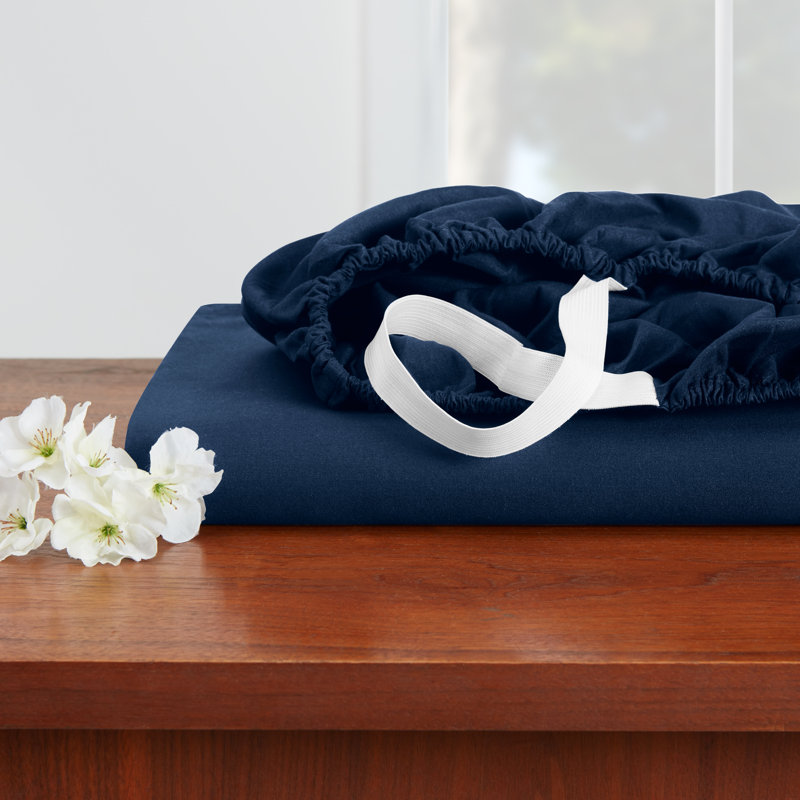 Microfiber Sheet Set, Navy Blue, Full Sheet Set with 2 Pillowcases