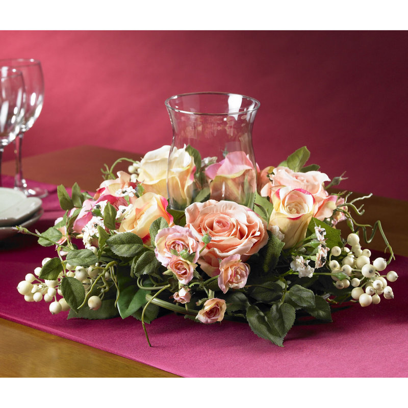  Rose Candelabrum Silk Flower Arrangement