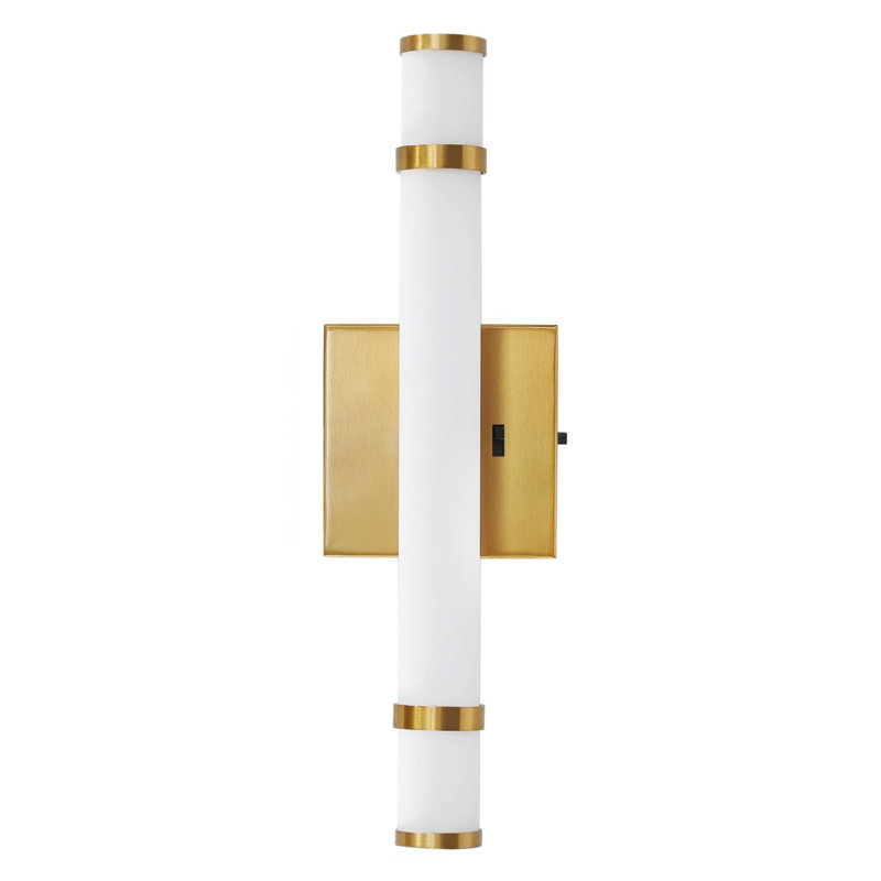 Applique murale moderne de 40 cm (16 po) à intensité variable pour salle de bain, avec tube cathodique 5CCT, Brushed Gold