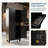 Heavy-Duty Storage Cabinet with Drawer, Black Steel Metal Cabinet, Tall Garage Cabinet with Doors, Wheels, Pegboard and 8 Hooks, Featuring 2 Adjustable Shelves, Lockable Tool Cabinet