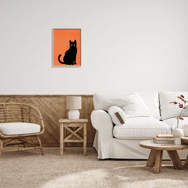 «Bold Black Cat Silhouette», art de la giclée encadrée par Jo Taylor, H 20 po x l 16 po x P 1,5 po