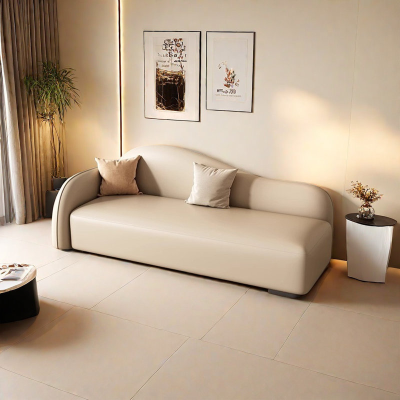 Fauteuil inclinable en éponge haute densité avec canapé confortable, Blanc ivoire