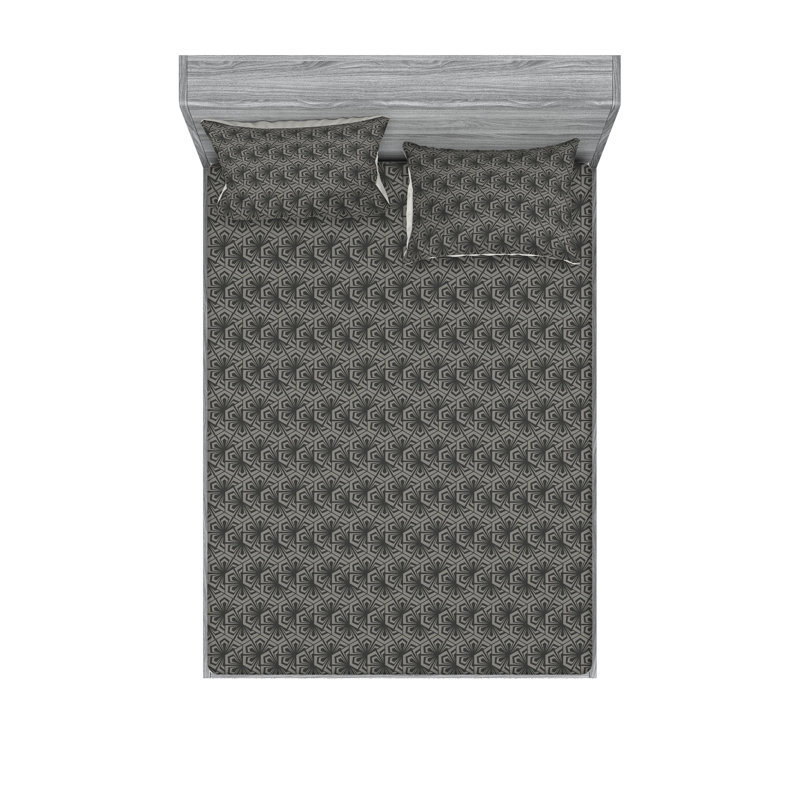 Drap-housse et taie décorative Ambesonne, Ensemble de draps pour grand lit avec 2 taies d'or